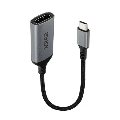 Converter Lindy USB Type C to HDMI, HDMI® 2.1 with 48Gbps, rezolutie maxima 7680x4320@60Hz and 3840x2160@240Hz, gri