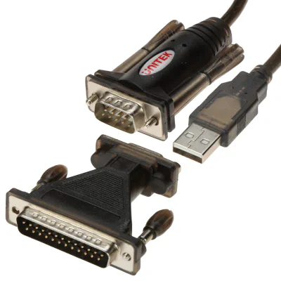 Convertor UNITEK Y-105A, USB-A - RS232 DB9 + adaptor DB9/DB25