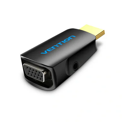 Convertor video Vention, HDMI(T) la VGA (M) si Jack 3.5mm (M), rezolutie maxima 1080p la 60 Hz, conectori auriti, invelis ABS, negru, "AIDB0" - 6922794744332