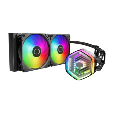 COOLER Cooler Master "MASTERLIQUID 240 ATMOS",racire lichid,skt. Intel LGA 1700/1200/115x,AMD AM5/AM4,radiator aluminiu,pompa,2x120mm,2500rpm,4-pin,ARGB,negru "MLX-D24M-A25PZ-R1"