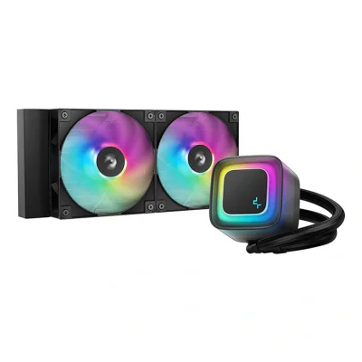 Cooler Procesor DEEPCOOL LE240 V2 ARGB NEGRU, marime radiator 282mm, 2 ventilatoare, Viteza ventilatoare 500-2100 RPM +/- 10%, Viteza pompa: 2500-3400 +/- 10%, Suport AMD: AM4/AM5, suport INTEL: LGA1851/1700/1200/1151/1150/1155, Airflow: 75.89 CFM
