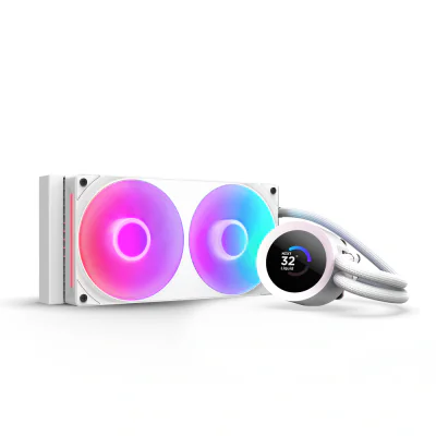 Cooler Lichid NZXT Kraken Plus 240 RGB, AIO 240mm, pompa cu ecran LCD, Intel/ AMD, Alb "RL-KR240-W2"