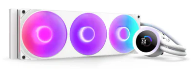 Cooler Lichid NZXT Kraken Plus 360 RGB, AIO 360mm, pompa cu ecran LCD, Intel/ AMD, Alb "RL-KR360-W2"