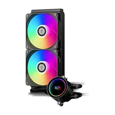 COOLER PCCooler "DA240 ARGB", skt. Intel si AMD, racire cu lichid, 2 x 120mm, 500 - 1800 RPM, iluminare RGB adresabil, afisaj digital, alb "DA240 ARGB WH"