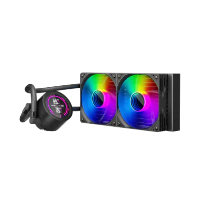 Cooler Procesor 1stPlayer Thunderstorm TS4 240-bk, display IPS, ARGB, compatibil AMD/Intel, negru