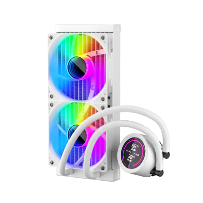 Cooler Procesor 1stPlayer Thunderstorm TS4 240-wh, display IPS, ARGB, compatibil AMD/Intel, alb