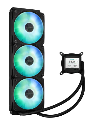 Cooler Procesor ASUS PRIME LC 360 LCD ARGB NEGRU, marime radiator 360mm, 3 ventilatoare ARGB, Viteza ventilatoare 2200 RPM +/- 10%, Suport AMD: AM4, AM5, suport INTEL: LGA 1851/115x/1200/1700, Airflow: 75.7 CFM, Nivel de zgomot ventilatoare: 37.6dBA