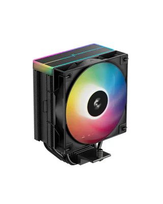 Cooler Procesor DEEPCOOL AG400 ARGB V2 NEGRU, marime heatsink 120x92x150mm, un ventilator ARGB, viteza ventilator 500-2100 RPM +/- 10%, Airflow: 75.89 CFM, Suport AMD: AM4/AM5, suport INTEL: LGA 1700/1200/1151/1150/1155, nivel de zgomot: 31.6 dBA