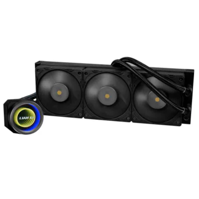 Cooler Procesor LIAN LI GALAHAD II TRINITY PERFORMANCE 360 NEGRU, marime radiator 360mm, 3 ventilatoare, Viteza ventilatoare 3000 RPM +/- 10%, Viteza pompa: 4200 +/- 10%, Suport AMD: AM4, AM5 suport INTEL: LGA 1700/1200/115X, Airflow: 79.9 CFM, Nivel