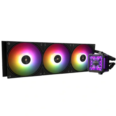 COOLER Thermalright "Frozen Warframe Pro 360", skt. Intel si AMD, racire cu lichid AIO, 3 x 120mm (TL-P12-S), 2000 rpm, pompa 12V PWM, display LCD 2.73", ARGB, negru, "Frozen Warframe Pro 360 Black Argb"