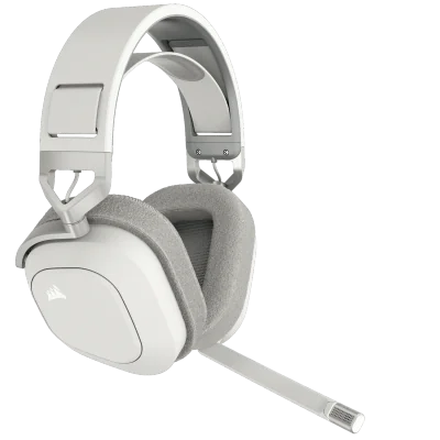 Casti Gaming Head-band Corsair HS80 MAX WIRELESS, Fara Fir, Noise-canceling, Alb