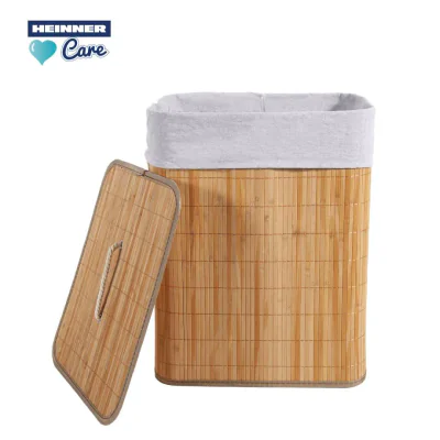 COS DE RUFE DREPTUNGHIULAR DIN BAMBUS,  40x30x60 CM, 70 L