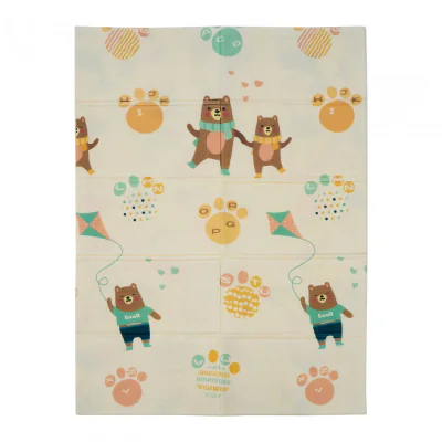 Covor de joaca pentru copii U-Grow, din spuma, pliabil, 2 fete, impermeabil, izolant, 120 x 180 x 1 cm, alfabet