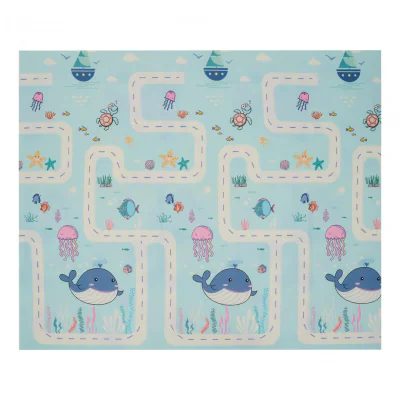 Covor de joaca pentru copii U-Grow, din spuma, pliabil, 2 fete, impermeabil, izolant, 180 x 200 x 1 cm