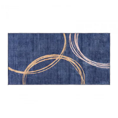 Covor printat, CIRCLE 70x140 cm, lavabil cu spate antialunecare, inaltime fir 3mm