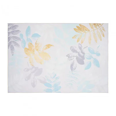 Covor printat, LEAFS 200x300 cm, lavabil cu spate antialunecare, inaltime fir 3mm