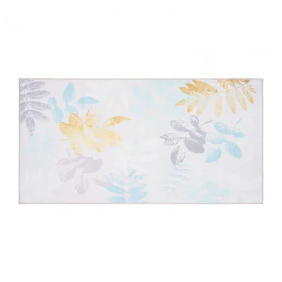 Covor printat, LEAFS 70x140 cm, lavabil cu spate antialunecare, inaltime fir 3mm