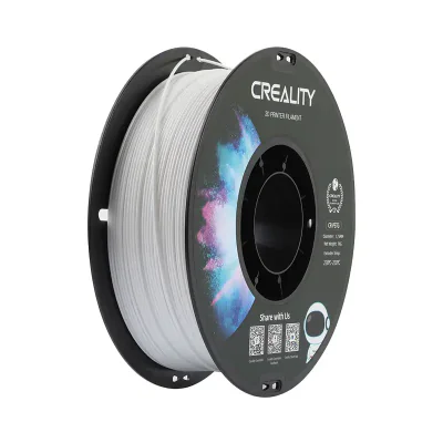 CREALITY CR PETG 3D Printer Filament, white, Printing temperature: 230-250°C, Filament diameter: 1.75mm, Tensile strength: 49MPa, Size of filament wheel: Diameter 200mm, height 66mm, hole diameter 53mm. Eco-friendly, odorless, non-toxic. Utilizare: p