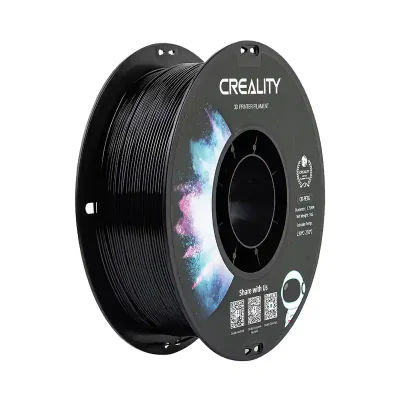 CREALITY CR PETG 3D Printer Filament, black, Printing temperature: 230-250°C, Filament diameter: 1.75mm, Tensile strength: 49MPa, Size of filament wheel: Diameter 200mm, height 66mm, hole diameter 53mm. Eco-friendly, odorless, non-toxic. Utilizare: p