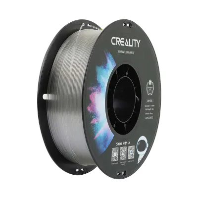 CREALITY CR PETG 3D Printer Filament, transparent, Printing temperature: 230-250°C, Filament diameter: 1.75mm, Tensile strength: 49MPa, Size of filament wheel: Diameter 200mm, height 66mm, hole diameter 53mm. Eco-friendly, odorless, non-toxic. Utiliz