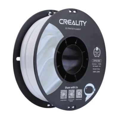 CREALITY PLA 3D Printer Filament, silk white, Printing temperature: 190-220, Filament diameter: 1.75mm, Tensile strength: 60MPa, Size of filament wheel: Diameter 200mm, height 66mm, hole diameter 56mm. Utilizare: pana la 6 luni de la deschiderea amba
