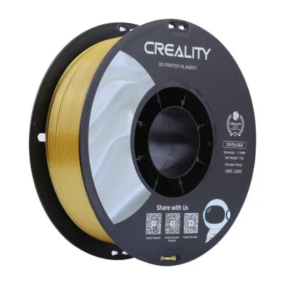 CREALITY PLA 3D Printer Filament, silk golden, Printing temperature: 190-220, Filament diameter: 1.75mm, Tensile strength: 60MPa, Size of filament wheel: Diameter 200mm, height 66mm, hole diameter 56mm. Utilizare: pana la 6 luni de la deschiderea amb