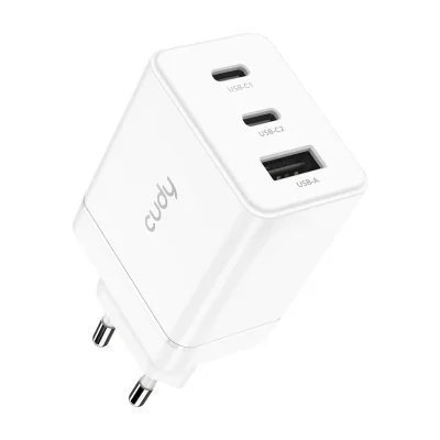 Cudy 67W 3-Port GaN Charger, CH67 1.0, Indoor, AC, 20 V, White