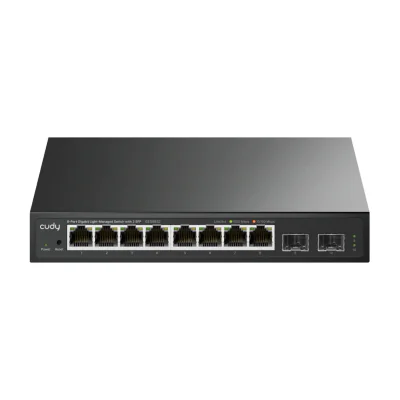 Cudy 8-Port Gigabit Easy-Managed Switch with 2 SFP, GS108ES2 1.0, Managed, L2, Gigabit Ethernet (10/100/1000), Wall mountable