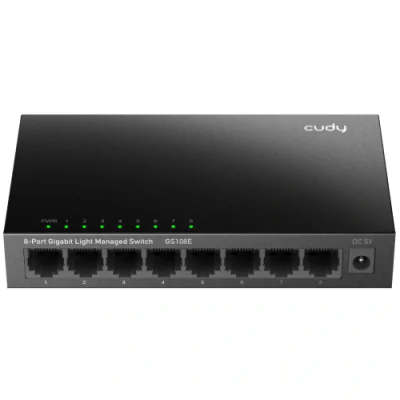 CUDY 8-Port Gigabit Light Managed Switch, 8 10/100/1000M RJ45 Ports, Desktop Metal Case, Power Saving, Plug & Play, Local management via WEB GUI, support STP/RSTP, 802.1Q/MTU/Port Based/Voice VLAN, Static Link Aggregation, Storm Control, 802.3 Flow C