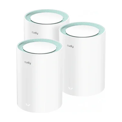 Cudy M1300 3-PACK, White, Internal, Mesh system, System, Status, Omni-directional, 220 m²