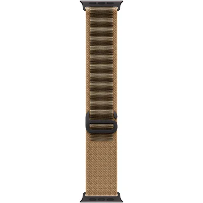 Curea Apple Alpine Loop pentru Apple Watch Ultra 49 mm, Desert, M, cataramă Black Titanium