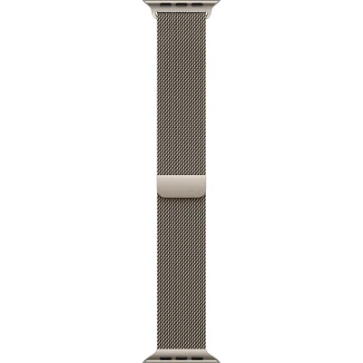 Curea Apple Milanese Loop 46 mm pentru Apple Watch 44/45/46/49 mm, Natural, S/M