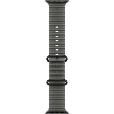 Curea Apple Ocean Band pentru Apple Watch Ultra 49 mm, Translucent Black, cataramă Black Titanium