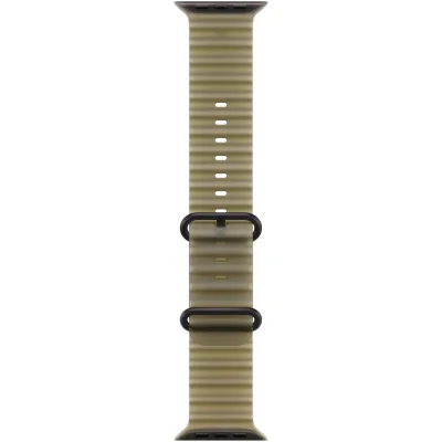 Curea Apple Ocean Band pentru Apple Watch Ultra 49 mm, Translucent Kelp, cataramă Black Titanium