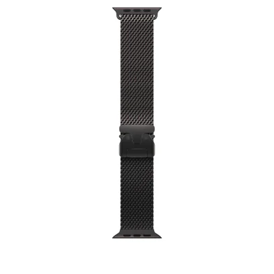 Curea Apple Titanium Milanese Loop pentru Apple Watch 44/45/46/49 mm, Black Titanium, L