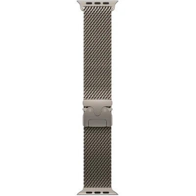 Curea Apple Titanium Milanese Loop pentru Apple Watch Ultra 49 mm, Natural, S