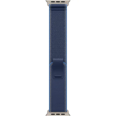 Curea Apple Trail Loop pentru Apple Watch Ultra 49 mm, Blue/Bright Blue, S/M, cataramă Natural Titanium