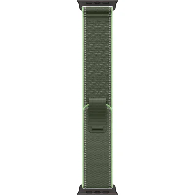 Curea Apple Trail Loop pentru Apple Watch Ultra 49 mm, Green/Neon, S/M, cataramă Black Titanium