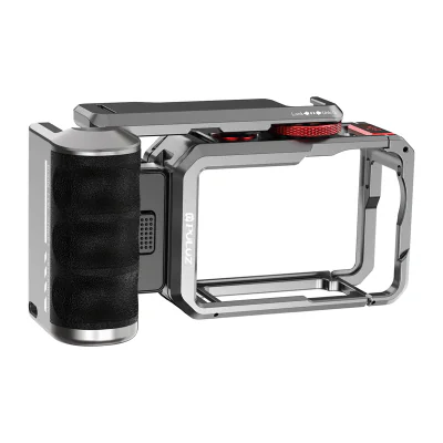 Cușcă de expansiune din titan cu mâner și conexiuni Puluz suplimentare pentru DJI Osmo Action 6