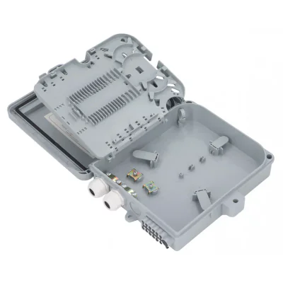 Cutie de distributie fibra optica FTTH IP65 12 porturi SC simplex/LC duplex, fara adaptoare cu caseta de sudura inclusa si tuburi termo - Emtex "LW-GFS23-2-12C"