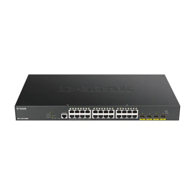 D-Link 24-port Gigabit PoE Smart Managed Switch with 4x 10G SFP+, 370Watts, Managed, L3, Gigabit Ethernet (10/100/1000), Full duplex, Power over Ethernet (PoE), Rack mounting