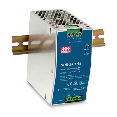 D-Link 240W Universal AC input / Full range DIN Power Supply, 240 W, 90 - 264 V, 47 - 63 Hz, 2.5/115VC, 1.3/230VC, 28 ms, 88.5%