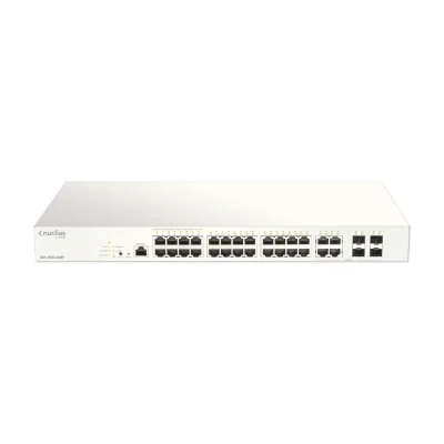 D-Link 28-Port Gigabit PoE+ Nuclias Smart Managed Switch including 4x 1G Combo Ports, 370W, Managed, L2, Gigabit Ethernet (10/100/1000), Rack mounting
