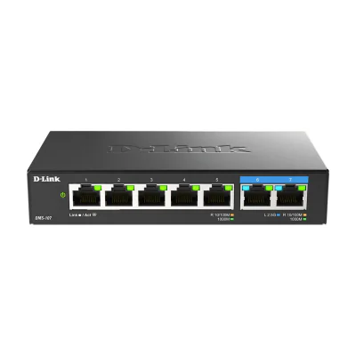 D-Link 7-Port Multi-Gigabit Unmanaged Switch, Unmanaged, Gigabit Ethernet (10/100/1000)