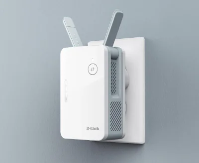 D-Link AX1500 Mesh Range extender E15, Standarde wireless: IEEE 802.11ax/ac/n/g/b/k/v/a/h, IEEE 802.3u/ab, interfata: 1xLAN, 2 x Antene externe, dimensiuni: 105 x 63.5 x 50 mm, greutate: 161g, Dual-band 2x2 Wi-Fi 6, viteza: 1201Mbps (5GHz), 300Mbps (