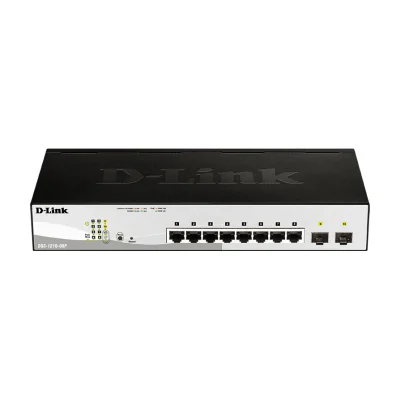 D-Link DGS-1210-08P, Managed, L2, Gigabit Ethernet (10/100/1000), Full duplex, Power over Ethernet (PoE), Rack mounting