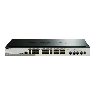 D-Link 28-Port Gigabit Stackable Smart Managed Switch including 4 x 10G SFP+, Managed, L3, Gigabit Ethernet (10/100/1000), Full duplex, Rack mounting
