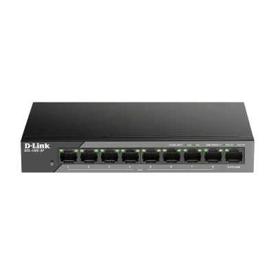 D-Link DSS-100E-9P, Unmanaged, Fast Ethernet (10/100), Power over Ethernet (PoE)