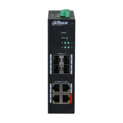 Dahua Technology 8-Port Hardened Managed Switch with 4-Port PoE, Managed, L2, Fast Ethernet (10/100), Power over Ethernet (PoE), Desktop