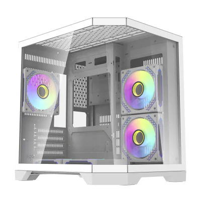 Darflash FT350 carcasă pentru calculator + 5 ventilatoare aRGB (alb)